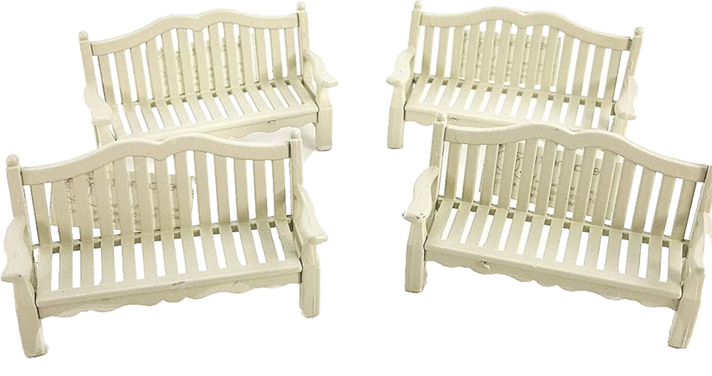 Dept 56 Seasons Bay Garden Park Bench 4-Piece Set #53333